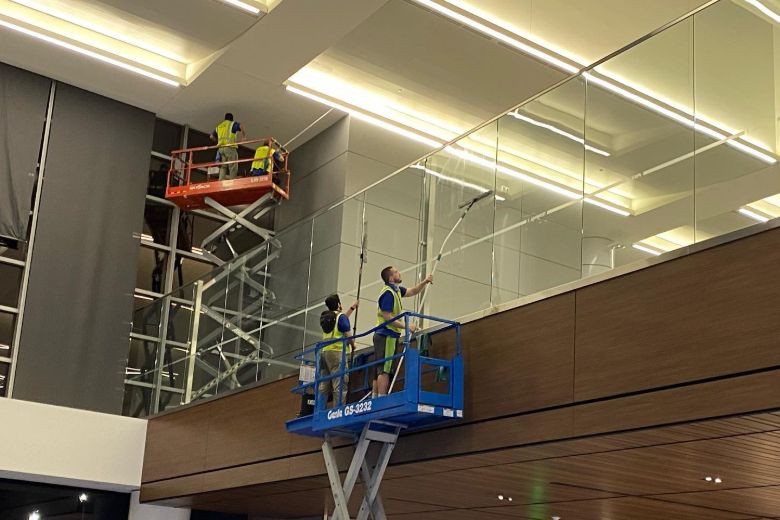 Detail of a completed commercial cleaning project